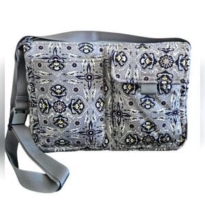 Vera Bradley "Plaza Tile" Blue Utility Crossbody Bag NEW